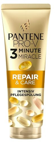 Pantene Pro-V Repair & Care 3 Minute Miracle Spülung 160ml Trockenes, Geschädigtes Haar, Pro-V-Formel mit Active Nutri-Plex, Hilft, Sichtbare Schäden in Nur 1 Anwendung zu Reparieren, Regeneriert Haar