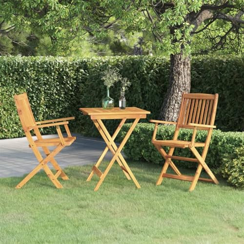 Fasba 3-TLG. Garten Essgruppe, Balkonmöbel, Gartenmöbel Set, Gartengarnitur, Gartenset, Klappbar Massivholz Akazie