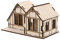 LOLIPPYY Sandtisch Bauhaus Unfertiges Holzhaus Modellhaus Modellbausatz Unfertiges Holzhandwerk Bastelhäuser Spielzeughaus Kleine Häuser Zum Basteln Miniaturhäuser Zum Basteln Beige Holz