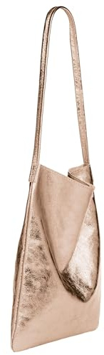 Caspar Klassisch Elegante Schultertasche aus Leder Mittelgroße Damen Shopper Handtasche - CLASSIC LINE - Modell No.822 - Made in Italy