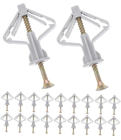 ABOOFAN 50sets Autoperforanti Per Cartongesso Kit Elementi Fissaggio Resistenti Da Parete in Plastica e Acciaio Per Montaggio Sicuro Su Pareti Cave e Muro