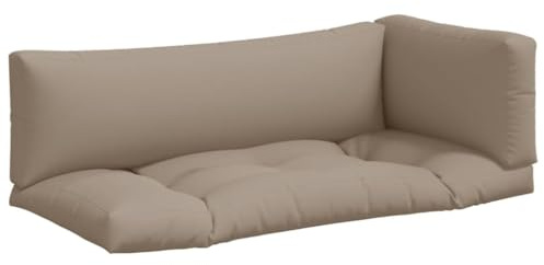 vidaXL Palettenkissen 3-TLG. Taupe Stoff