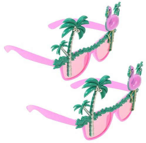FOMIYES 2 Ensembles Lunettes De Flamant Rose Lunettes De Fantaisie Tropicales Scintillantes Lunettes De Costume De Flamant Rose Lunettes De Fête Luau Lunettes De Flamme 2 pièces * 2