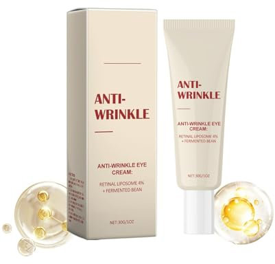 Anti-Aging Augencreme mit 4% Retinal Liposom und Fermented Bean, Anti-Wrinkle Eye Cream gegen Falten und Augenringe, Glättung bei Tränensäcken und Dunklen Augenringen, 30g (1pc, 30g)