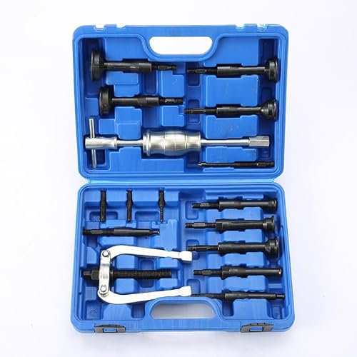 KAOLALI 16-teilige Innenlager Abzieher, Lagerabzieher, Grundloch Lagerabzieher Werkzeug mit Gleithammer Satz, Gleithammer-Piloteinsatz-Werkzeugsatz zum Entfernen des Innenlagers