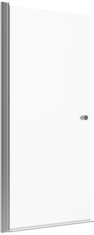 YAKE Walk in Duschglas 95 x 187 cm Drehtür Duschabtrennung drehbar Glaswand Duschtrennwand aus Echtglas 5 mm klar Duschwand rahmenlos Design für Badezimmer Dusche Duschtür Schwingtür