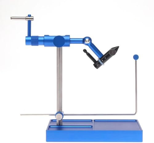 HFDTS Rotary Fly Tying Vise - Peak Fishing Vise With Pedestal Base, 360° Rotation Stainless Steel Fishing Flies Hook Tying Tools, Equipment Fly Fishing Vice Kit for Flying Fishing Professionals