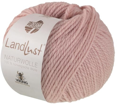 LANA GROSSA Landlust Naturwolle | 100% norwegische Schurwolle klassisch verzwirnt | Handstrickgarn aus 100% Schurwolle (Norwegisch) | 50g Wolle zum Stricken & Häkeln | 85m Garn FB 19
