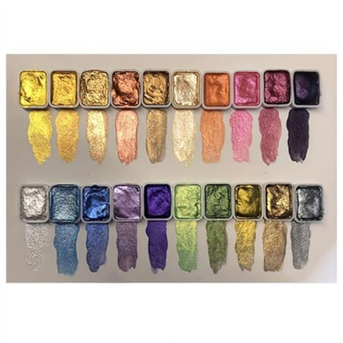 Shifting Watercolor Painting Set, 20 Color Shifting Watercolor Paint Kit, Shimmer Metal Water Colour Paints Sets, Glitter Watercolor Paint, Solid, Gift for Artists, Painting Lovers