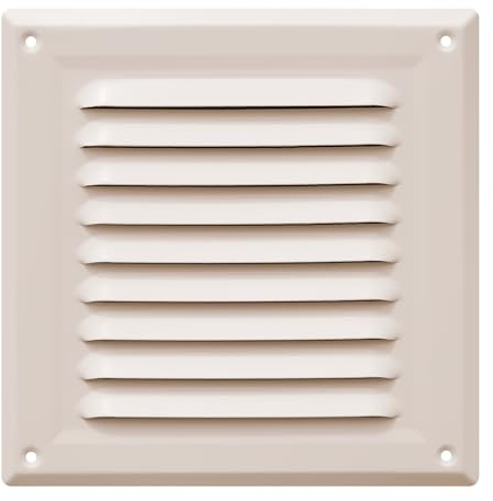 VENTORIS® Lüftungsgitter 170x170 mm - Lüftung mit Gitter - Belüftungsgitter – Stahl - Belüftungsgitter mit Insektenschutz - Lüftungsabdeckung - Abluftgitter für Kamin - 9010 WEISS GLÄNZEND