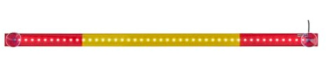 LED-Lichtleiste 60 cm Rot Gelb Rot – spanische Nationalfarben – 45 LEDs – USB-A Anschluss – Saugnapf-Montage – LKW-Innenbeleuchtung für Auto, KFZ, Wohnmobil