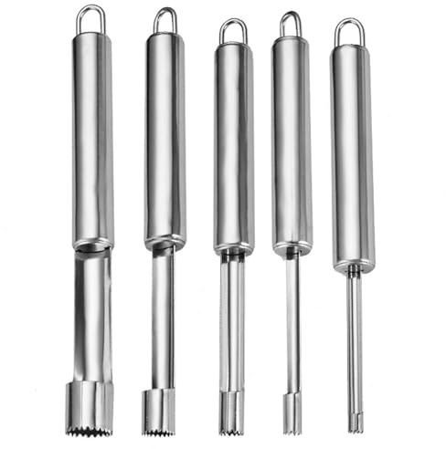 Twzqsyw 4-Piece Fruit Corer Remover Set - Stainless Steel, Easy Twist Core & Seed Remover for Pear, Apple, Cherry & More