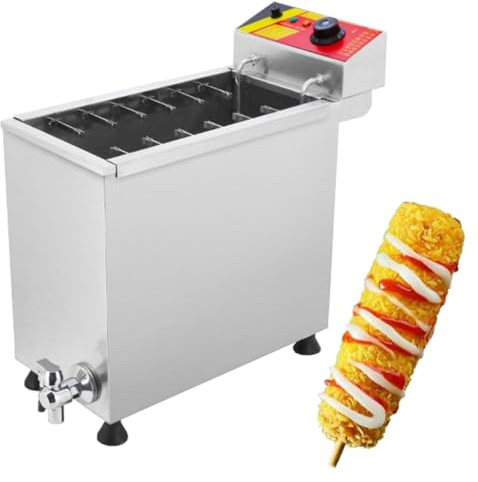 Friteuse de chien de maïs, fromage 3000W automatique, saucisses, grillades, poêle, friteuse, équipement de friture 25L pour frites, beignes et plus