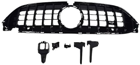 Kühlergrill Front Grill Vertical Line Frontgrill, Glänzend Schwarz, Ersatz, Kompatibel Mit Benz Für CLE W236 2023 2024 2025 GT Style(Black)
