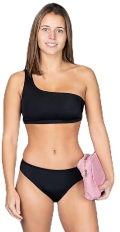 Moi et Marie Perioden-Schwimmbekleidung Bikini-Slip für Damen – Wave – Auslaufsicher – Wasserdicht & Schnell trocknend – Schwarz Low Waist