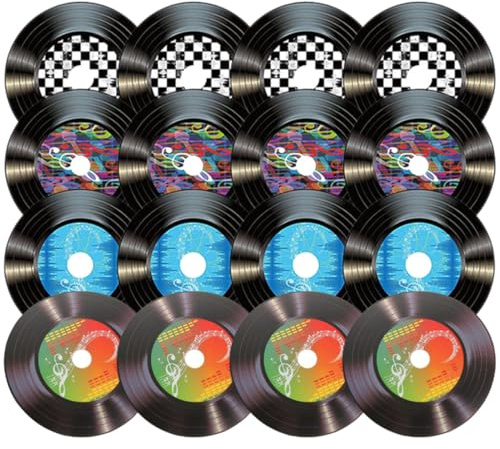 GRIRIW Dischi Vinile Vintage 16 Pezzi Decorazione da Parete per Interni Bar e Ristorante Effetto Retrò