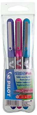Pilot V-ball 05 Rollerball, feine Spitze, sortiert Rosa/Violett/Türkis