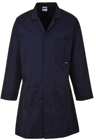 Portwest 2852 Standard Lab Coat Hard Wearing Workwear Lab Coat Navy, X-Large