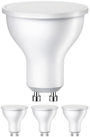 ledscom.de 4 Stück GU10 LED Leuchtmittel, PAR16, warmweiß (2700 K), 7 W, 630lm, 103°, matt
