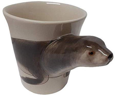 B2SEE Robbe/Sceau Mugs/tasses animaux/animal 3d ceramique fait a main pour maman papa maitresse maitre anniversaire tasse mug animaux (Robbe 14 x 15 x 12 cm)