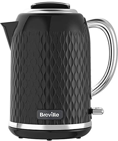 Breville Curve Electric Kettle | 1.7 Litre | 3KW Fast Boil | Black & Chrome [VKT017]