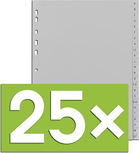 Durable Register A -Z, DIN A4, grau, PP, Universallochung, 24-teilig (25)