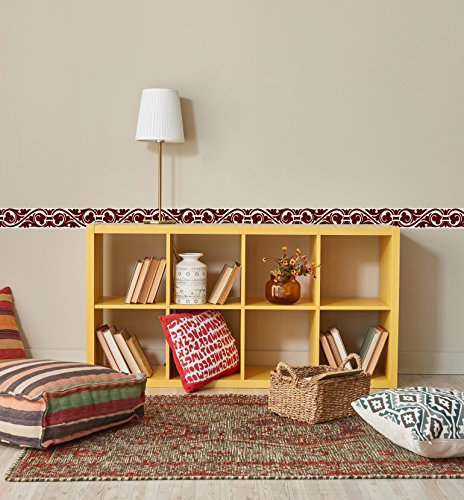 Oedim 5er Pack 120x15cm selbstklebende Bordüre Vinyl und Tapeten für Wand Ornament Lila 120x15cm
