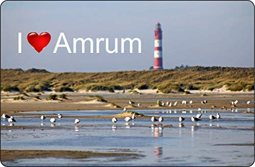 Cadora Magnetschild Kühlschrankmagnet I Love Amrum ii
