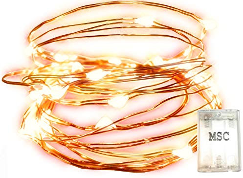 MSC 10ft / 3M * 30 LED's Battery Fairy Lights Powered LED Warm White Coloured String On Copper Cable with Light Effects, Ideal for Christmas, Xmas, Party,Wedding,Decoration Warm-Batt-3M