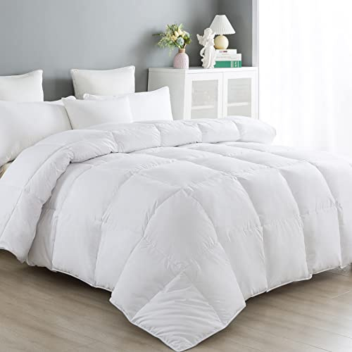 ANALIN Single Size Duvet - 13.5 Tog Luxurious Goose Feather & Down Quilt, 50% Down King Size Bed Duvet, 100% Cotton Shell, Anti-dust mite & Feather-proof Fabric Anti-allergen