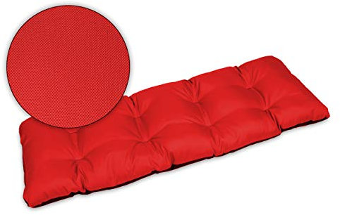 Superkissen24. Large Garden Bench Seat Cushion Seat Pad - 180x50x7 cm - Seat cover for Garden Bench, Garden Swing or Garden Sofa - Outdoor/Indoor Long Bench Pillow - Waterproof - Red