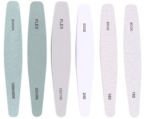 minkissy 6pcs Nail Files Set Double-Sided Polishing Bars for Nail Care Manicure Pedicure Tools for Natural and Artificial