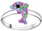 FIVE-D Kinder- und Mädchen Ring Delfin 925 Sterling Silber (Delfin-Bunt)