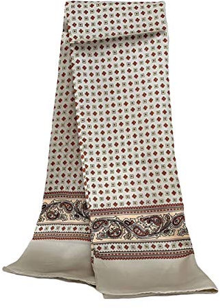 UK_Stone 100% Seide Paisley Blumen Halstuch Herren Schal (Paisley # 8 Beige)