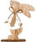 YLUP Holz Osterhasen - Holzdeko Ostern Natur weiß - kleines Geschenk Ostergeschenk Osterdeko Deko zum Hinstellen Frühlingsdeko