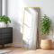 KIAYACI Miroir de Sol Pleine Longueur avec Support - 109,2 x 40,6 cm - Grand Miroir Mural Horizontal/Vertical - Cadre en Alliage d'aluminium - Doré
