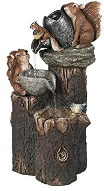 xuejuanshop brunnen Harz Eichhörnchen Familie Terrasse Brunnen Garten Dekoration Outdoor Landschaft Garten Design for Haus Garten Desktop Dekoration Wohnaccessoires & Deko