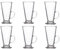 poundsaver Tall Funnel Clear Glasses for Iced Coffee, Tall Coffee Mugs with Handle, Large Size Glass for Latte, Cappuccino, Hot Chocolate, Big Plain Glasses (Set of 6)