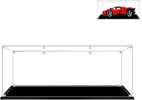 Hosdiy Acrylique Vitrine pour (Ferrari Daytona sp3) Modèle - Vitrine Présentoirs Compatible avec Lego 42143 (Seul Vitrine, sans Modèle)