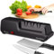 Priority Chef Electric Knife Sharpener for Kitchen Knives, Powerful Motor with Precision Guides and Professional Diamond Abrasives, Expert Automatic Angle Detection For Sharper Knives - Black