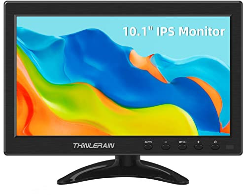 Thinlerain 10,1 Pollici Monitor 1366x768 IPS LED Schermo piccolo con HDMI VGA Intput, Monitor PC per Computer, Windows 7 8 10, Altoparlante incorporato