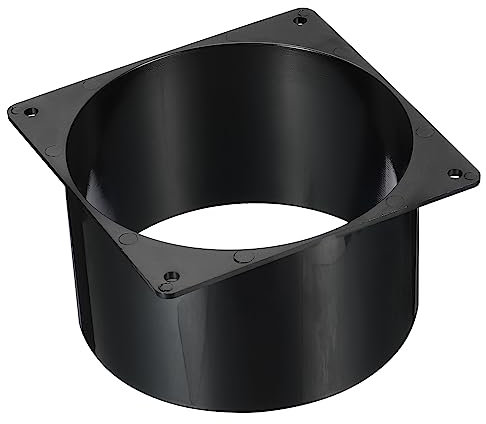 PATIKIL 5 Duct Connector Flange, Dryer Vent Wall Plate Square to Round Straight Ducting Plate for Air Heating Cooling Ventilation Exhaust Fan, Black
