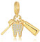 Feitery Christmas Familie Charms Kompatibilität für Pandora Armband Bead Charm für Damen Weihnachtszeit (Goldene Zähne)