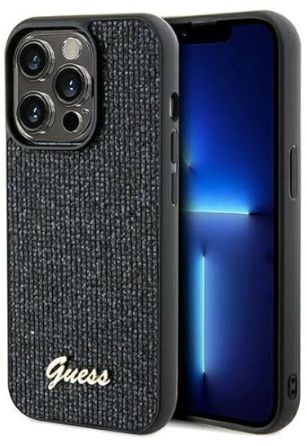 Guess GUHCP14XPMSDGSK Hülle für iPhone 14 Pro Max 6.7 Schwarz hardcase Disco Metal Script