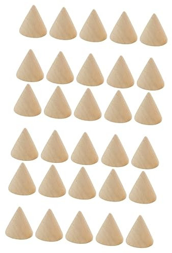 EXCEART 30 Stk Desktop-monitor Holzkegel Basteln Mini-weihnachtsbaum Holzkegel Ornament Handgefertigte Ringe Weihnachtsdekorationen Holzringe Zum Basteln Holzperlen Zubehör Konisch Hölzern