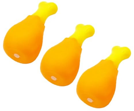 FONDOTIN 3pcs Dog Chicken Drumstick Toy Pet Squeaky Chewing Toy Sound 13x5cm Soft Rubber Teeth Cleaning Pet Supplies for Puppies and Dogs