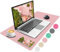 Niviy Leather Desk Mat in Pink, Non-Slip PU Mouse Mat Large Desk Protector Pad Desk Accessories, Waterproof Desk Writing Mat Mouse Pad for Home and Office Accessories (60 x 35 cm)