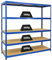 PROREGAL Schwerlastregal Giant Elephant Blau 180x180x60cm Fachlast 200kg Kellerregal, Steckregal, Garagenregal, Lagerregal