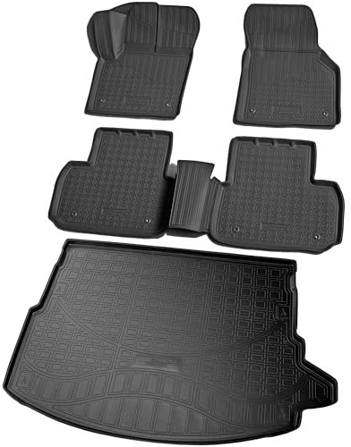 RECAMBO Gummimatten & Kofferraumwanne Set passend für Land Rover Discovery Sport | L550, LC | BJ 2014-2019 - 100% passgenaue Auto Fußmatten und Kofferraummatte aus hochwertigen rutschfesten TPE