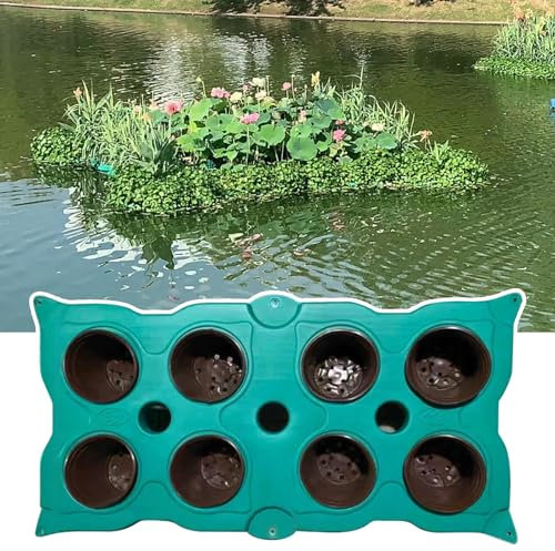 Pflanzkorb Teich Schwimmend 100 X 50 cm Schwimmende Pflanzgefäße für Teiche, Künstliche Schwimmende Insel im Freien, Sich Hin- und Herbewegende Blumentopf-Korbausrüstung, Aquaponik-Anbausystem für Den